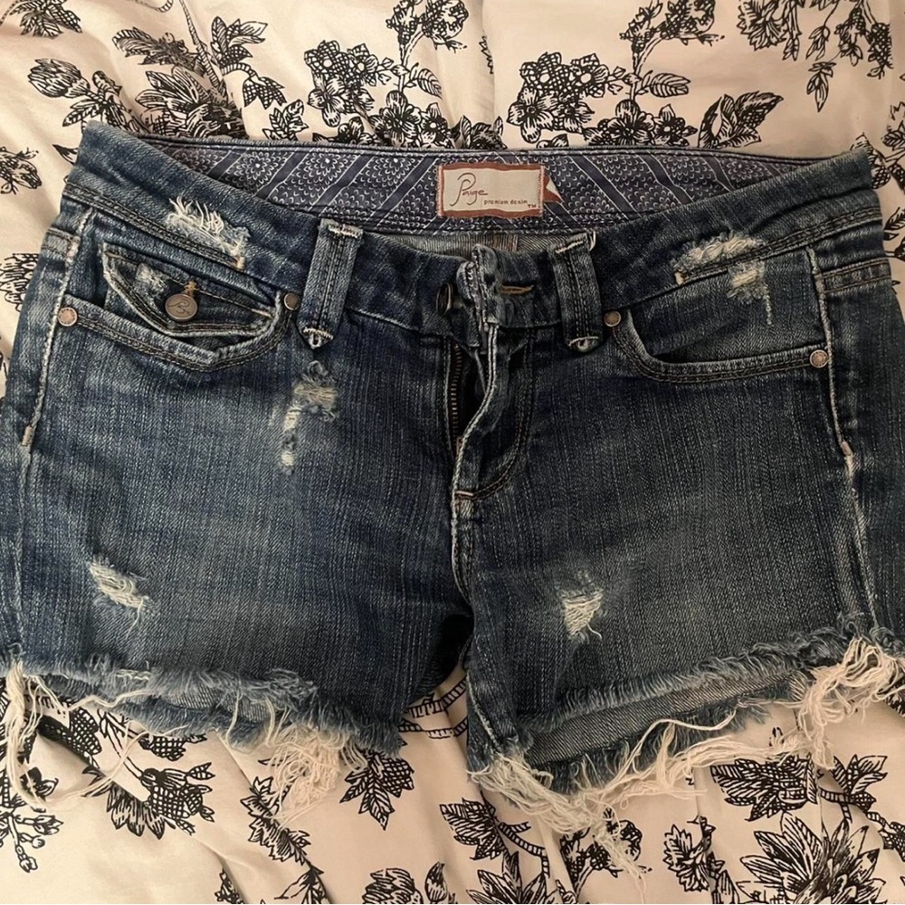 Paige blue denim shorts